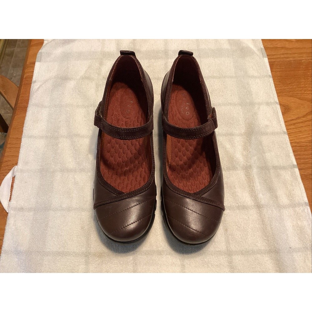 prlvo by clarks women’s Mary Jane’s sz 8 brown 76010 comfort leather/suede